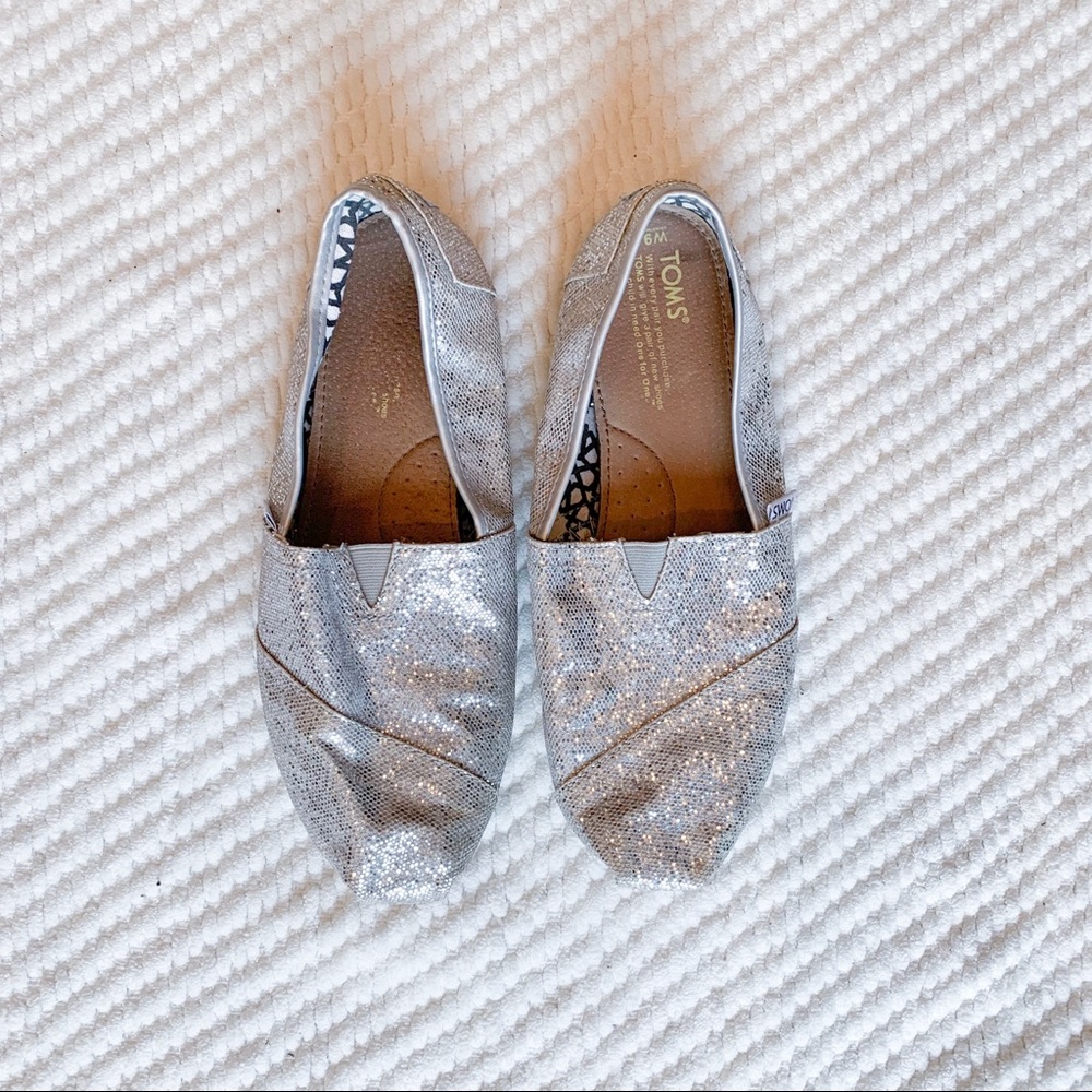 Silver glitter Toms